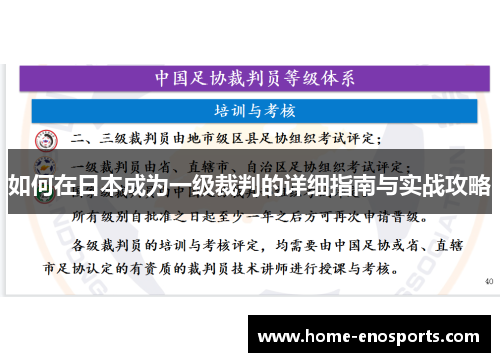 如何在日本成为一级裁判的详细指南与实战攻略